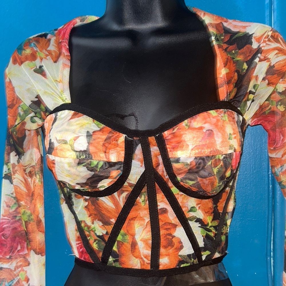Floral Bustier Mesh top